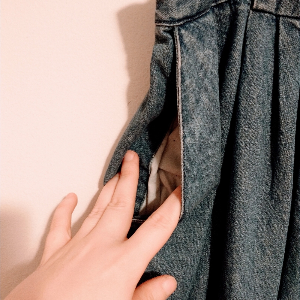 Vintage Cabin Creek midi length denim skirt with full button up front size 18W - Picture 2 of 6